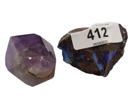 2 ROCK SPECIMENS, AMETHYST &amp; POSSIBLY OPAL 