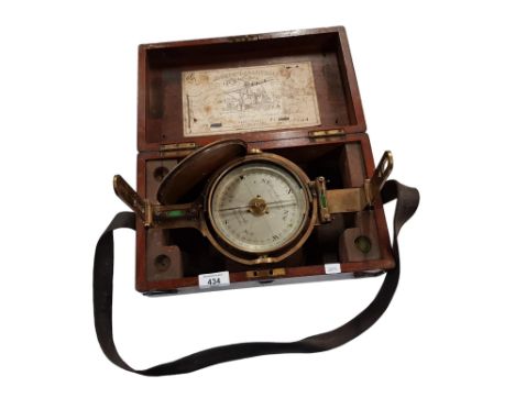 VICTORIAN CASED BRASS MINERS COMPASS 