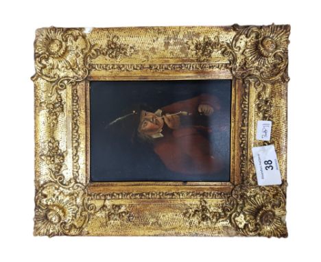 ANTIQUE MINIATURE OIL ON PANEL 