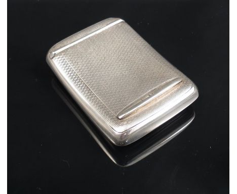 A Deakin and Francis silver snuff box, engine turned detail, gilt interior, inscription to interior lid, monogrammed front, B