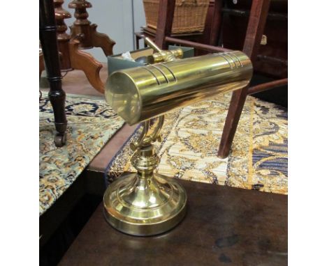 A brass Edwardian style bankers desk lamp 