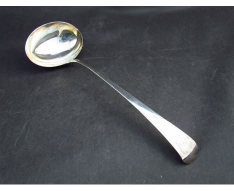 A George Wintle silver soup ladle, monogrammed handle, London 1805, 157g