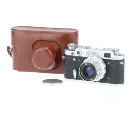 A Fed 2 35mm Rangefinder Camera, chrome, body G-VG, shutter working, count down timer working, RF bright &amp; clear, appears