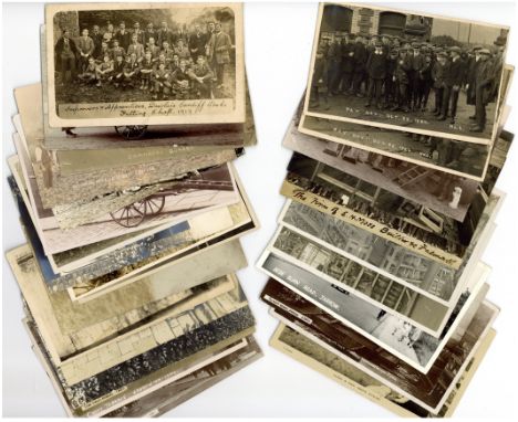 Real Photograph Postcards, British Social History, c.1900-1935, a collection of vintage postcards of various industrial worke