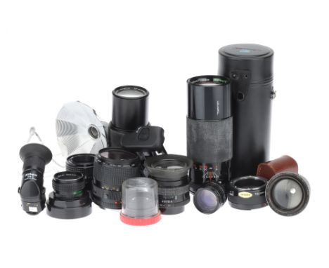 A Mixed Selection of Photographic Lenses &amp; Accessories, from makers including Minolta, Pentax, Aldis, &amp; more,