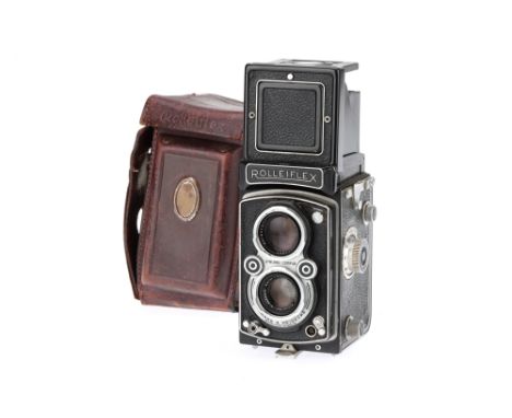 A Rolle Rolleiflex Automat Medium Format TLR Camera, black, body F, some corrosion to body, shutter working, with Schneider-K