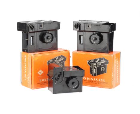 Three Agfa Rondinax Camera Film Deveoping Tanks, including a 60 and two 35U examples, two boxed (a lot)