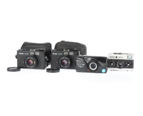 A Selection of 35mm Compact Cameras, to include a Rollei XF 35, body G-VG, shutter working without batteries, RF patch bright