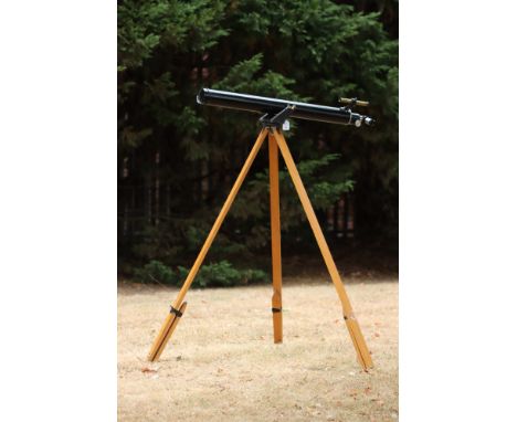 Large Brass &amp; Aluminium 3in Telescope English, c.1960, unsigned, body constructed of painted aluminum, with brass star fi