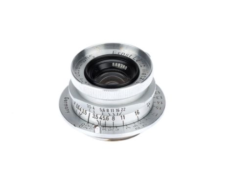 A Leitz Summaron f/3.5 35mm Lens, chrome, serial no. 888380, body, VG, elements, VG, some very light internal haze