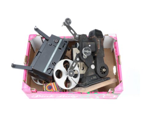 A Selection of Cine Film Projectors, to include a 9.5mm outfit, with a small selection of boxed films, together with a Bell &