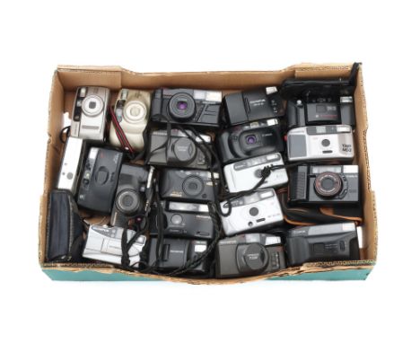 A Large Selection of 35mm Compact Cameras, from makers including Olympus, Pentax, Minolta, &amp; more, all untested,