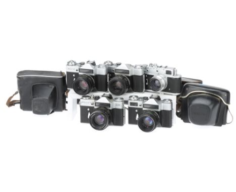 A Selection of 35mm SLR Cameras, to include a Prinzflex 500E, body G, shutter working, with Helios 44-2 f/2 58mm lens, optics