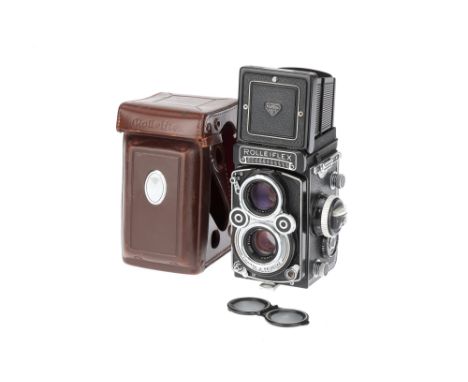 A Rollei Rolleiflex 3.5F Medium Format Twin Lens Camera, black, serial no. 2215236, with Carl Zeiss Planar f/3.5 75mm lens, s