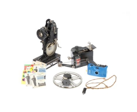 A Projector &amp; Selection of Films, to inlcude a Pathescope projector, a Pathescope Ace, with some Charlie Chaplin films, u