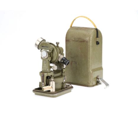 Kern Theodolite, Swiss, c.1960, engraved Kern Aaru Suisse, Switzerland DKM2 finished in green &amp; nickel,with metal cover