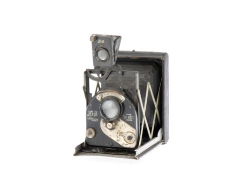 A Newman &amp; Guardia Special Sibyl Folding Trellis Strut Camera, black, shutter not working, optics G, some haze &amp; fung
