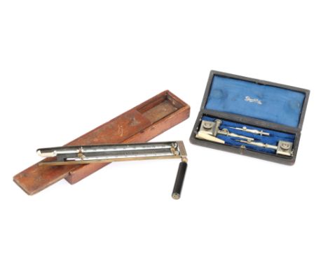 An Edney Swing Hygrometer ,Beam Compass Ends, Hygrometer by J Carartelli &amp; Son Ltd, complete in fitted case, with cased b