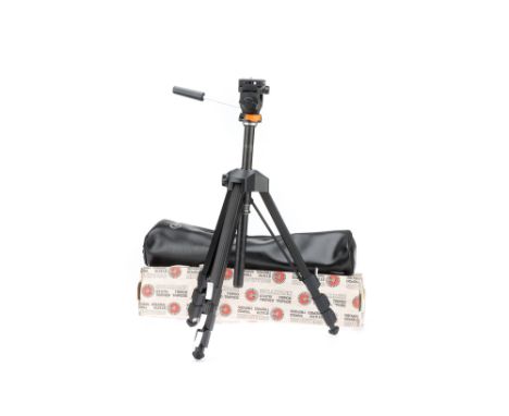 Two Camera Tripods in Maker's Box, to include a Cobra Model CT82, together with a Cullmann Stativ tripod,