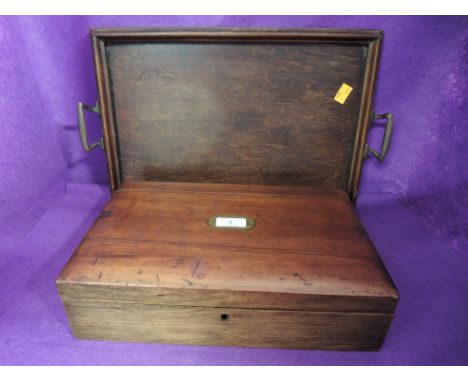 A treen trinket box and similar butlers tray 