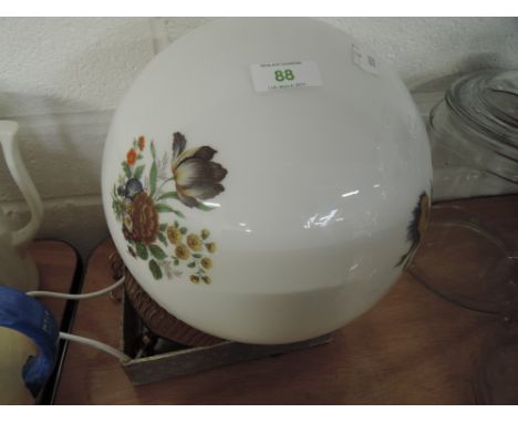 A transfer printed ceiling light shade
