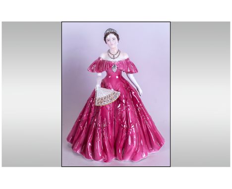 Royal Worcester Numbered and Ltd Edition Figurine Num.682-7500 ' Queen Elizabeth ' The Queen Mother, Red Gown. CW.461. Issued