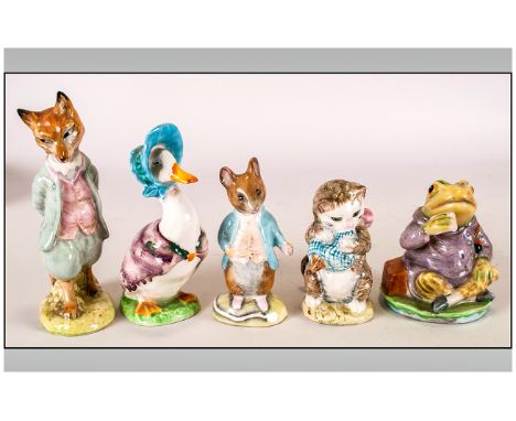 Beswick Beatrix Potter Figures ( 5 ) In Total. 1/ Johny Town Mouse, BP2B. Beswick Num.1276 Height 3.5 Inches. 2/ Miss Moppet 