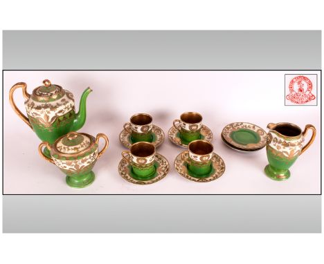 Japanese Hand Painted Samurai China ( 13 ) Piece Tea Service. c.1920's.
