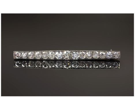 Art Deco Very Fine Platinum Set Diamond Brooch. The Diamonds of Excellent Colour and Clarity. Est Diamond Weight 6.25 cts. 2.