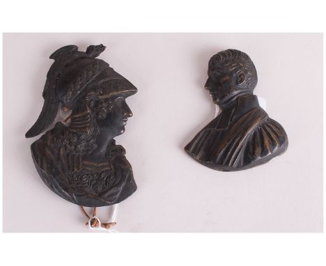 Two Bronzed Cast Portrait Miniatures depicting George III in a classical Roman Emperor's Garb and John Wesley in his robes of
