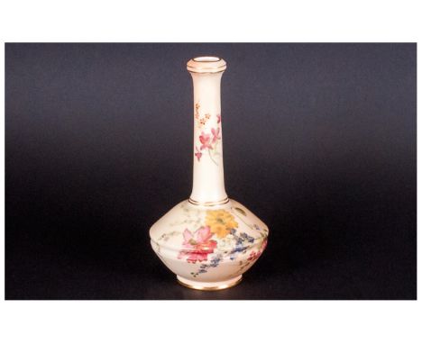 Royal Worcester Blush Ivory Hand Painted Specimen Vase. Date 1899. 7 inches high. Excellent condition.