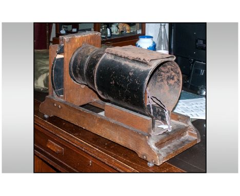 Antique Magic Lantern A/F without lenses together with Vintage tape recorded.