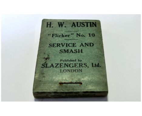 H.W.Austin Tennis Flicker Book, 'Service and Smash', 'Flicker' No.10 from the 'Teach the Game, First Series', showing the two