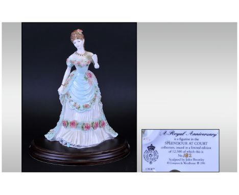 Royal Worcester Limited Edition & Numbered Figure Number 182, 'Royal Anniversary' R.W 4674. Issued 1996. Modeller John Bromle