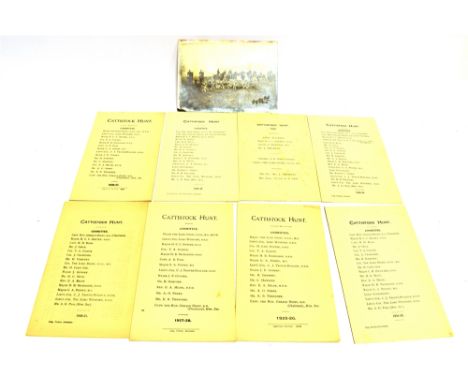 [HUNTING] THE CATTISTOCK HUNT a selection of Committee and Subscribers lists together with account sheets for the 1920's - 19
