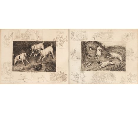 AFTER FRANK PATON 'Not at Home', terrier with remarques, lithograph, signed in pen, Published 1887 E.E.Leggatt, London, 2cm x