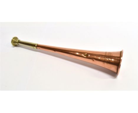 A LITTLEWORTH COPPER AND PLATED HUNTING HORN '1851-1862' by 'Kohler &amp; Son, Makers (from Covent Garden), 185 Piccadilly, L