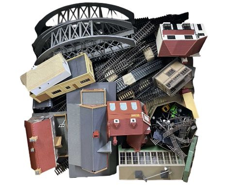 A quantity of various model railway accessories, buildings, track etc