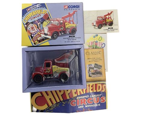 A boxed Corgi Classics 97886 Scammell Highwayman with Crane, with replica poster and certificate.