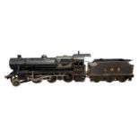 A Bassett-Lowke 2-6-0 locomotive and tender (Mogul) in black LMS livery, number 2945 (a/f) c1940s