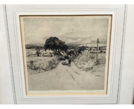Margaret Kemp-Welch (1874-1968) etching - signed, image 18cm x 18cm in glazed frame