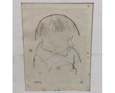 Eric Gill (1882-1940) etching - Gordian G, 30cm x 24cm, unframed