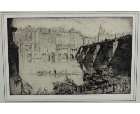 *Sir Frank Brangwyn (1867-1956) etching, 'Albi', signed and dated '26, signed, 35 x 55cm, glazed frame
Provenance: Removed fr
