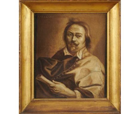 Manner of Jacob Jordaens (1593-1678), oil on canvas laid on board, self portrait, inscribed verso, 22cm x 19cm, in gilt frame
