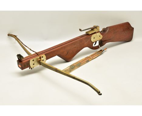 A CROSSBOW AND SEVEN WOODEN SHAFTS, Purchaser must be 18 years or over.