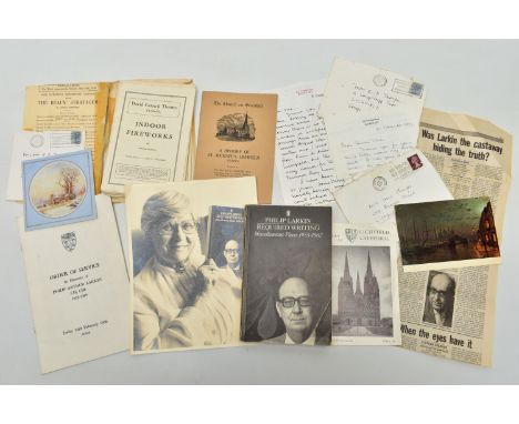 PHILIP LARKIN &amp; LICHFIELD, Phillip Larkin (1922-1985) Poet and Novelist, signed correspondence (two handwritten letters a