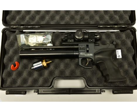 A .177'' CO2 HIGH QUALITY ROHM TWINMASTER COMPETITOR AIR PISTOL, serial number RU102101137 fitted with a Walther optical scop