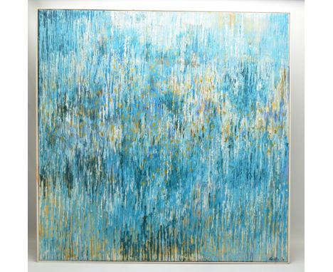 GRAHAM BENTON R.B.S.A (BRITISH 1934-2022) 'KERNOW', AN ABSTRACT COMPOSITION, depicting a Cornish seascape, signed and dated '