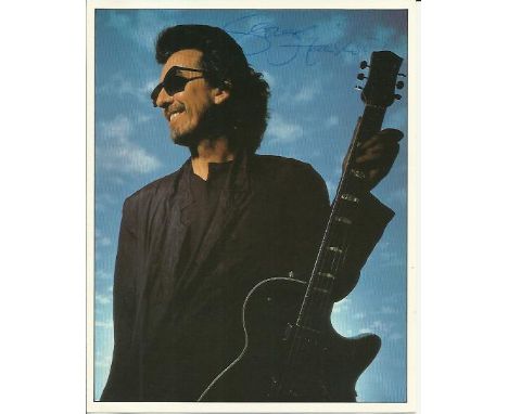 George Harrison signed 6 x 4 colour portrait postcard, obtained by post when he had Harrisongs in the early 1990’s comes with