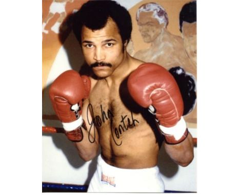 JOHN CONTEH 8x10 inch photograph signed by British boxing hero and former Light Heavyweight Champion of the World, John Conte